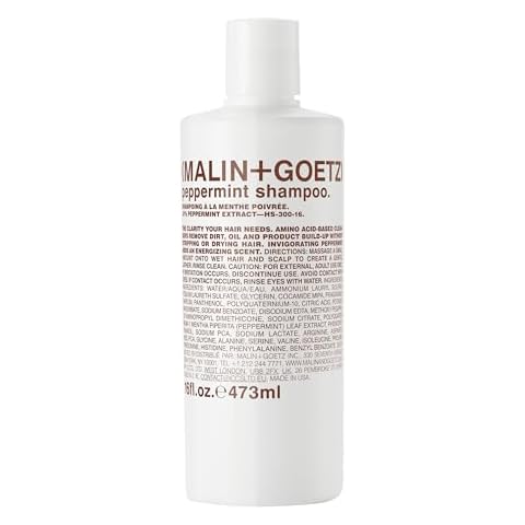 Malin + Goetz Peppermint Shampoo, 16 Fl. Oz. - Men & Women Clarifying Shampoo, Natural Hair Shampoo to Cleanse & Hydrate, Scalp Shampoo Treatment for All Hair Types, Vegan & Cruelty-Free Cover