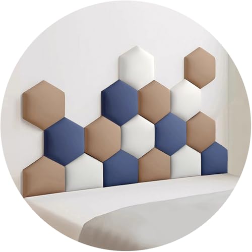 Hexagonal Wall Padding Set of 17 - Self-Adhesive 3D Fabric