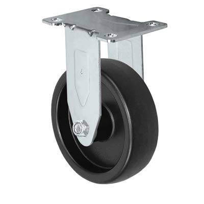 CasterHQ - 4" Stainless Rigid Caster - Light Duty Polyolefin (Plastic) Wheel - 300 lbs Capacity