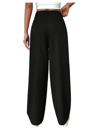 Milumia Women's Pleated High Waisted Wide Leg Pants Casual Long Trousers Casual Business2