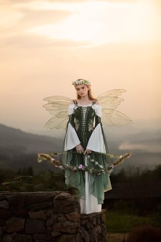 Renaissance Costume Women Ren Faire Dress Outer Garment Elf Costume for Women(Underskirt Not Included)3