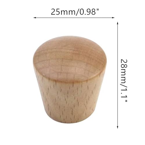 Boutons de tiroir en bois de commode poignées coniques x15 - 3