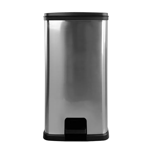 Caneca de basura para cocina 13.2 galones con pedal gris