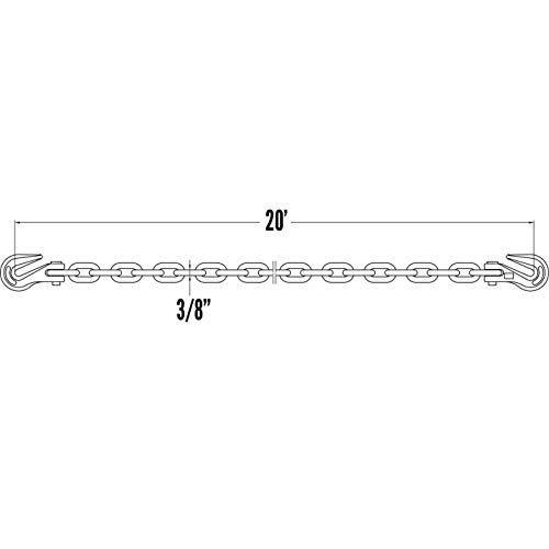Cm 639094 Clevis Assembly, Grade 70 Standard Link, 3/8", 6,600 Lb Work Load Limit, 20' Length #TOP3