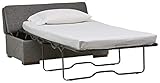 sofa leder braun Zeitgemäße und bequem Rivet Fold Moderner Sitzhocker mit ausklappbarem Bett, B 122 cm, Dunkelgrau