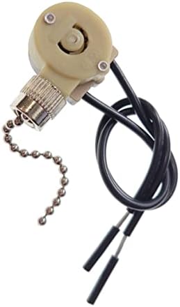 Sinton E81372 ON-Off Nickel Pull Chain Lamp Switch for Lighted Ceiling Fans & Canopy Lights 6A 125V 3A 250V AC