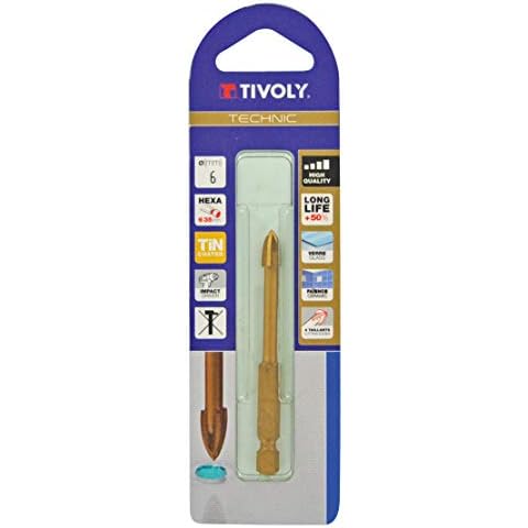 TIVOLY Technic 12000420500 Glass Drill Bit Diameter 5 mm Flat Drill Bit Cover