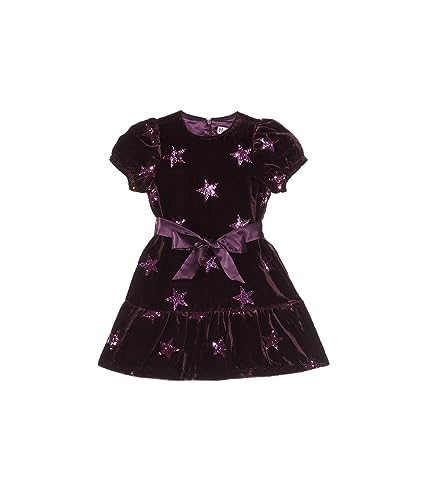 Girls Sequin Stars Velvet Dress