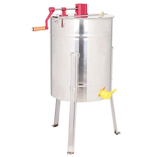Honey Extractor, 4 Frame Manual Honey Separator, Stainless Steel Bee Honey Extractor Beekeeping Equipment Honeycomb Drum Bee Honey Harvest for Beekeeper