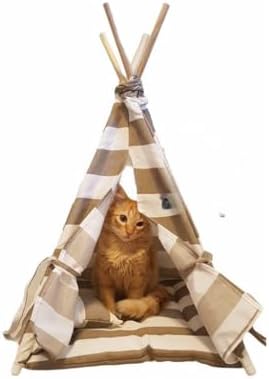 Tenda Cabana para Pets | Toca para Cães e Gatos | Cor Bege | Casi...