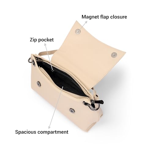 Image of Mochi Women Casual Faux leather Soft Body Magnet closure Solid Sling Bag