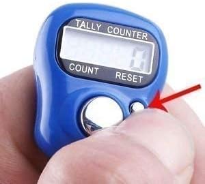 Mini Hand Tally Counter Finger Ring Digital Electronic Head Count,Japa Counter Counting Machine for Mantra Jap Pack of 1