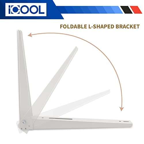 ICOOL-Outdoor-Wall-Mounting-Bracket-22-L-x-19-H-for-18000-24000-BTU-Universal-Mini-Split-Ductless-Air-Conditioner-Heat-Pumps-Compressors-Heavy-Duty-Foldable-Condenser-Bracket
