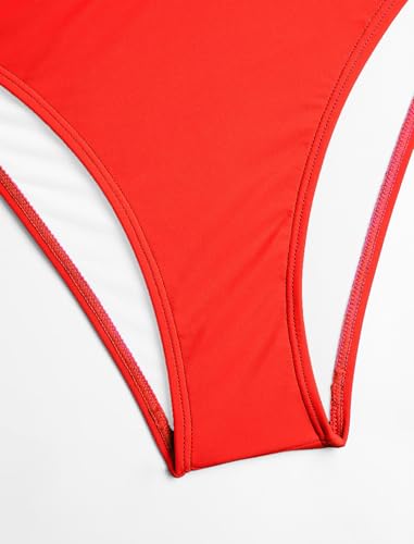 Image of ZAFUL Women Halter Dual Straps Whip Stitch Floral Triangle Bikini Swimsuits