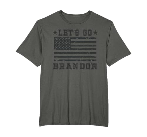 Lets Go Brandon Biden Chant Blackout American Flag T-Shirt