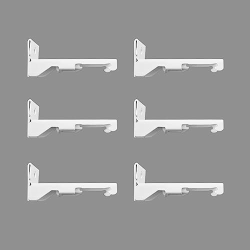 MaKefeile White Wall Mount Brackets for Curtain Track, Bendable Curtains Tracks Walls Mounting Hardware (6 PCS)
