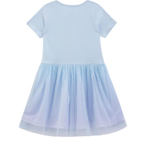Image of Nap Chief Girls Printed Round Neck Fit & Flare Dress | Cotton Knee Length Half Sleeve Girls Summer Dress for Casual Wear