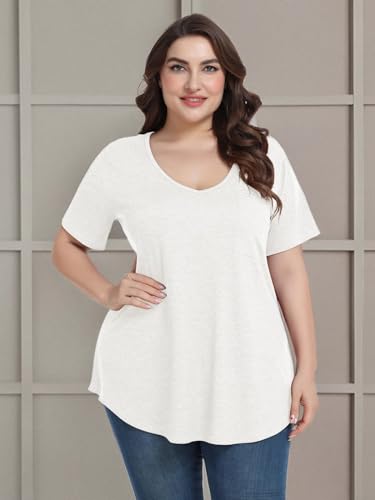Image of BELAROI Women Plus Size Tops V-Neck Tunics Shirts
