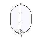 Neewer 5'x7' Chromakey Soft White Collapsible Backdrop with Support Stand Kit: 2-in-1 Reversible...