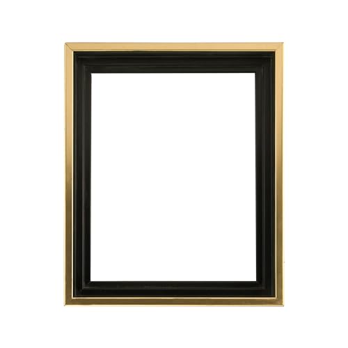 Creative Mark Illusions Floater Frame For 3/4" Deep Canvases - 9x12 Gold/Walnut - No Glass or Backing - Wood Composite Floating Illusion Frame for Canvas Paintings- With Hanging Hardware