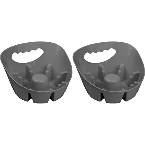 Image of Maplefield Plastic Plunger Tray - Grey, Pack of 2 - Universal Fit & Drip Tray Protection - Easy-to-Clean Plunger Holder