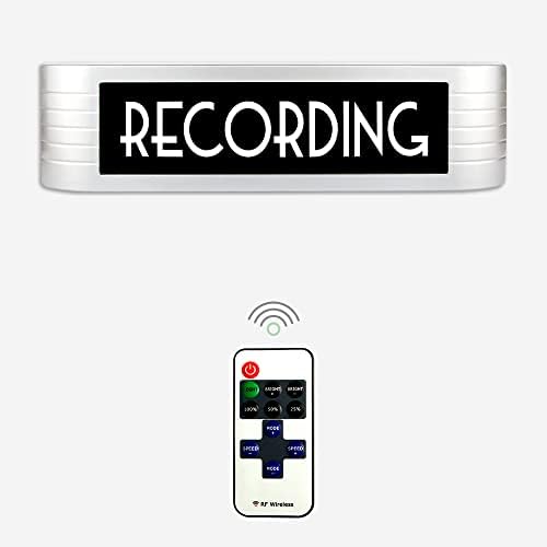 DGBAIZ Recording Studio LED Light Sign, Illuminated Warning Sign, Different Lighting Modes Wireless Using with Remote Control, for Recording Bar Pub Radio Home Decoration