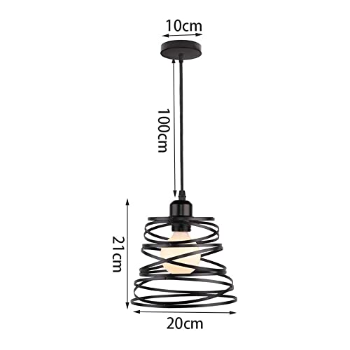 Suspension vintage en métal et corde E27 de 20cm pour déco rétro