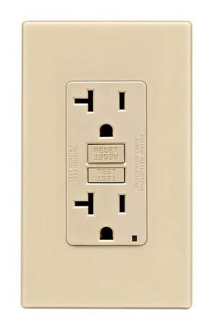 GFNT2-0PI 20 amp 125 V Screwless Wall Plate GFCI Receptacle Ivory
