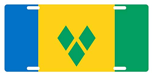 Plaque d'immatriculation personnalisée Drapeau des Grenadines de Saint-Vincent 15,2 x 30,5 cm