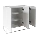 DORIS ドリス サイドボード キャビネット 幅90 コンクリート調 収納 リビング キッチン リビング収納 扉付き ホワイト キャビネットヴェコニー90cm 【17826】