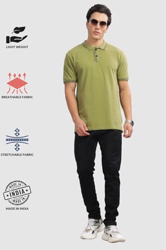 Image of ADRO Polo T Shirt for Men | Black Polo T-Shirt | 100% Cotton Polo Tshirt | Regular Fit Polo| Available in Plus Size Polo