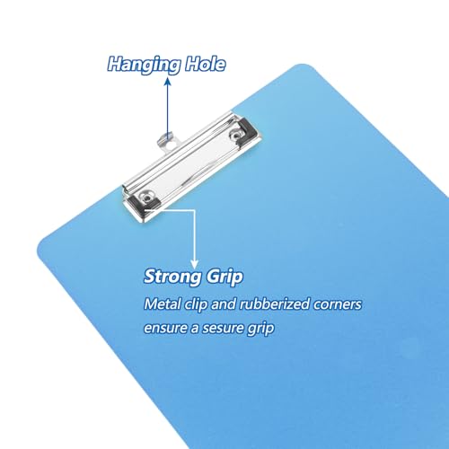 Porte-bloc A4 en plastique lot de 12 avec pince métal pour l'organisation du bureau