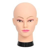 VEELTRAS Bald Mannequin Head Professional Bald Manikin Head Training Head for Wigs Display Mask Display Hat Display with a Free Clamp (12-b)
