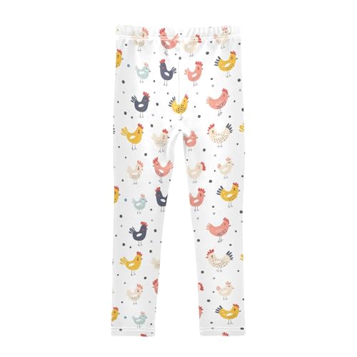 Cute Animal with Chicken Girls Leggings Athletic Pants Tights Stretch Bottom2