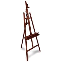 Artina FSC© Walnut Beech Wooden Easel Stand for Painting Barcelona - Studio Artists Painting Art Easel for Adults Canvases up to 120 cm - 225cm Height Adjustable Canvas Holder Display Weddings Events