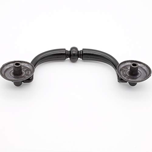 Yfjg Drawer Pulls Drop Ring Cabinet Handles Dark Silver Antique Screw Spacing 3.4 Inch (86Mm) Pack Of 10 #TOP4