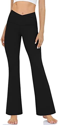 سروال ضيق كابري للنساء لرفع المؤخرة بخصر عالي للتحكم في البطن والجري واليوجا بلون اسود من قطعتين