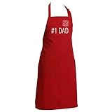 Grill Rescue ​Funny​ ​BBQ Aprons For Men​ - ​Heat Resistant ​with Adjustable Neck and Front Pocket – ​Chef Cooking Aprons​ - ​Great Gifts for Husband ​or Dad (#1 DAD)