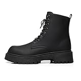 [CALASOU] メンズ サイドジップ ハイカット ショートブーツ 厚底 ライディングブーツ カジュアル 防水 防滑 エンジニア ワーク 登山靴 春秋 冬用