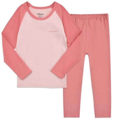 Aablexema Toddler & Kids Pajamas Set Cotton Seamless Snug fit Long Sleeve Loungewear Sleepwear 2pcs Pjs Set for Boys Girls