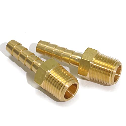 Kootans 4Pcs 1/4" Hose Barb To 1/4 Npt Male Brass Quick Coupler Air M Type Fitting Quick-Connect Fitting #TOP3