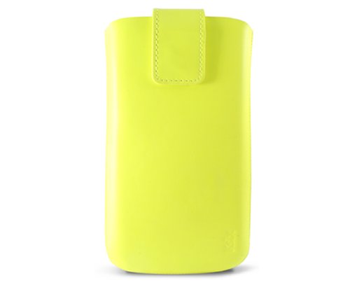 KSIX smart your techNeon 137x75x13mm Plus Size Leather Pouch Case Smartphone - Yellow