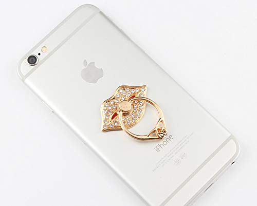 KolorFish Phone Ring Finger Grip, KolorFish Luxury Universal Mobile Holder Stand, 3D Ring Finger Grip for Mobile Tablet (Lips Bling White)-image-20
