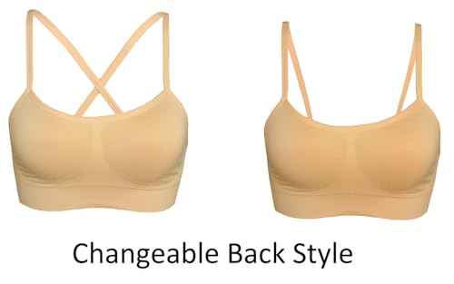 Image of AKAMC Women's Cross Back Sport Bras,Adjustable Straps Padded Criss Cross Cropped Bras for Yoga Workout Fitness