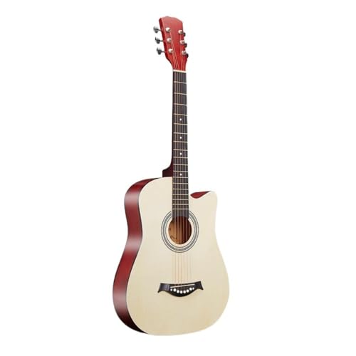 Pisipe 38インチ フォークアコースティックギター 初心者練習用ギター 38インチ 入門練習ギター 学生 子供 大人用 初級ギターセット 初心者入門用 アコギ クラシックギター 弦 (【ログの色】)