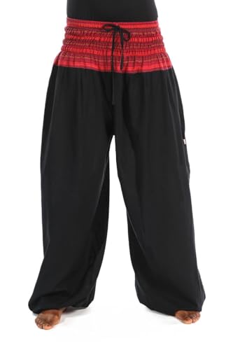 FANTAZIA Pantalon Sarouel Elastique Grande Taille Khaita - Taille Unique Noir