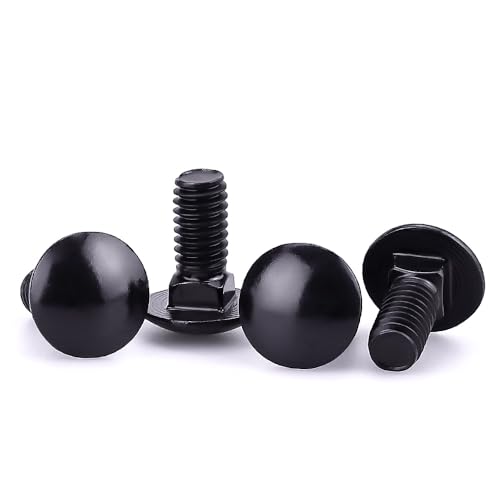 Image of 5 /16-18 x 3 /4 inch Black Steel Carriage Bolts, 304 Stainless Steel 18-8, Round Domed Head Square Neck Carriage Bolts Screws, Coarse Thread UNC, 20 PCS