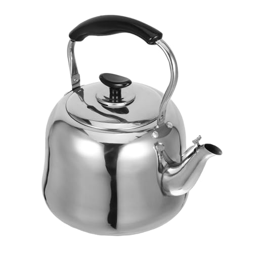 STOBAZA Hervidor de Agua Silbante Acero Inoxidable con Mango Ergonómico para Cocina Gas y Vitrocerámica Tetera Clásica y Resistente para Infusiones