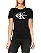 Calvin Klein Jeans Core Monogram Logo Regular Fit tee Camiseta de Manga Corta, Negro (CK Black 099), S para Mujer