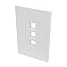 Tripp Lite Single-Gang 3-Port Universal Keystone Wall Plate, Cat5/6/6a, USB, HDMI, DisplayPort, RCA, White (N080-103)